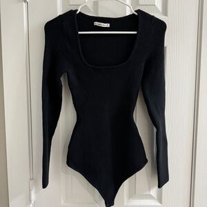 Black Knitted Bodysuit